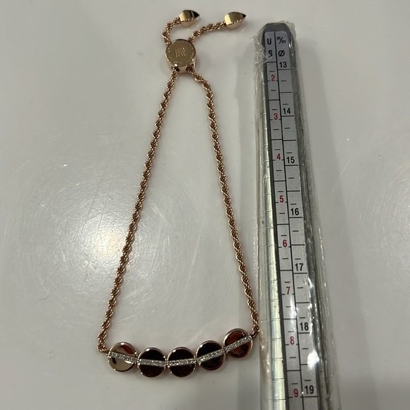 🌟MONICA VINADER Linear Bead Diamond Row Friendship Bracelet 18k Rose Gold NEW - Picture 5 of 5